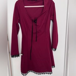 Hot topic maroon dress  size L